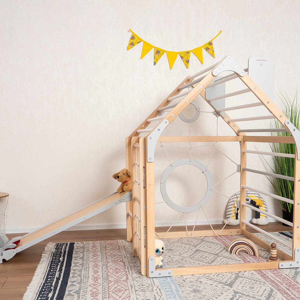 Wood and Heart Eco-Friendly Indoor Wooden Climbing Playhouse