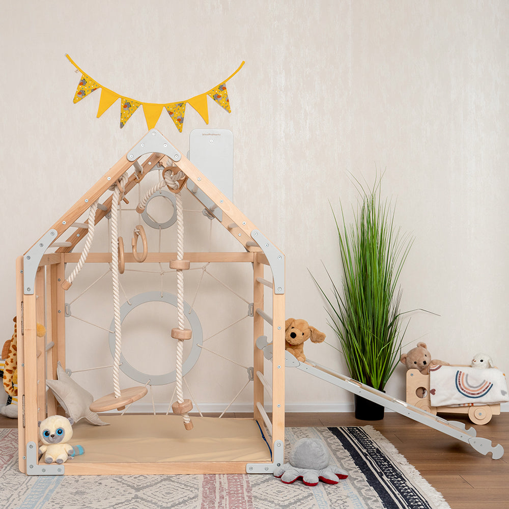 Wood and Heart Eco-Friendly Indoor Wooden Climbing Playhouse