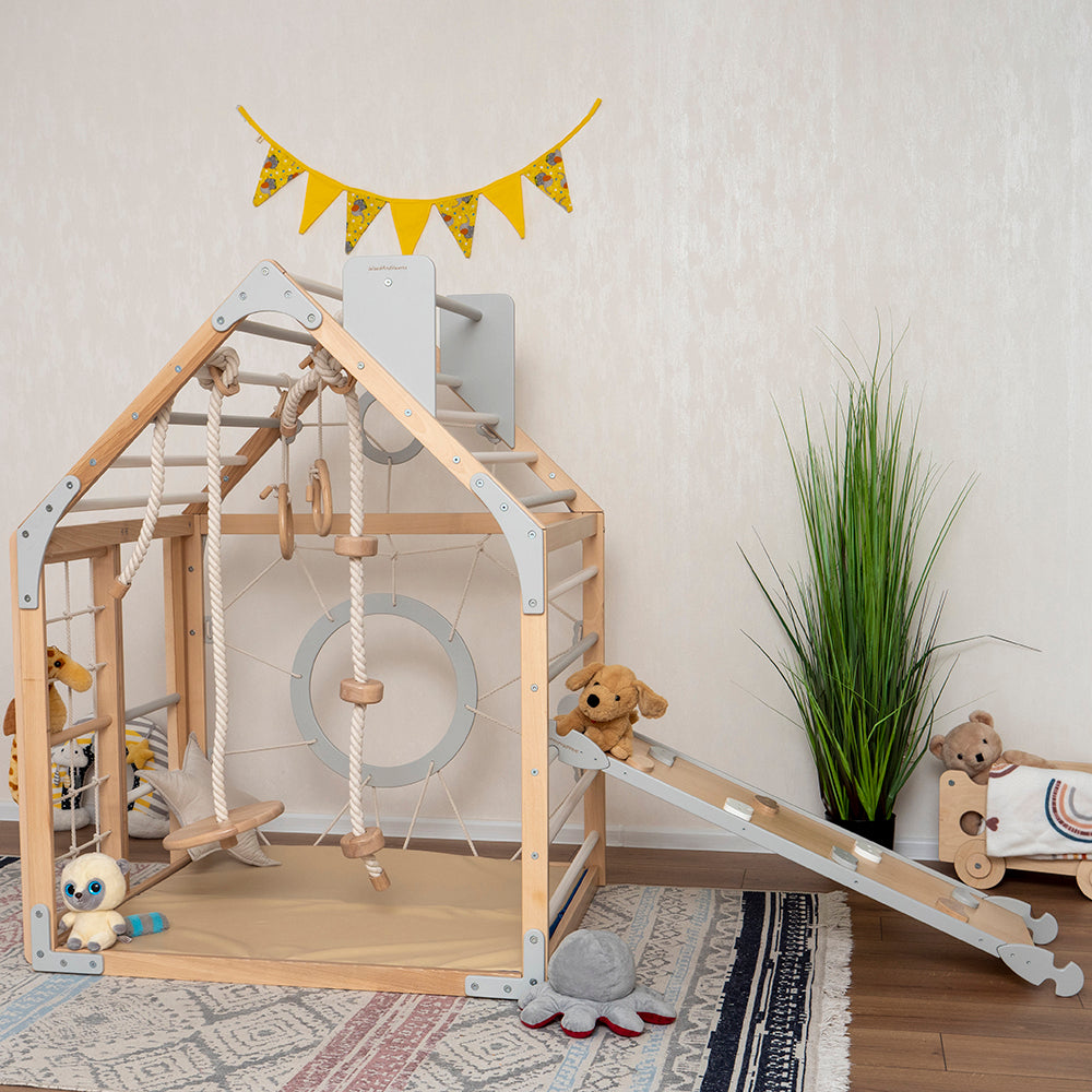 Wood and Heart Eco-Friendly Indoor Wooden Climbing Playhouse