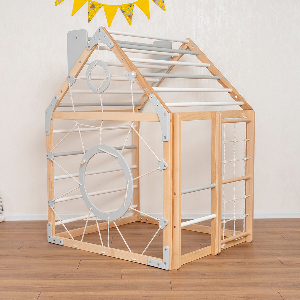 Wood and Heart Eco-Friendly Indoor Wooden Climbing Playhouse