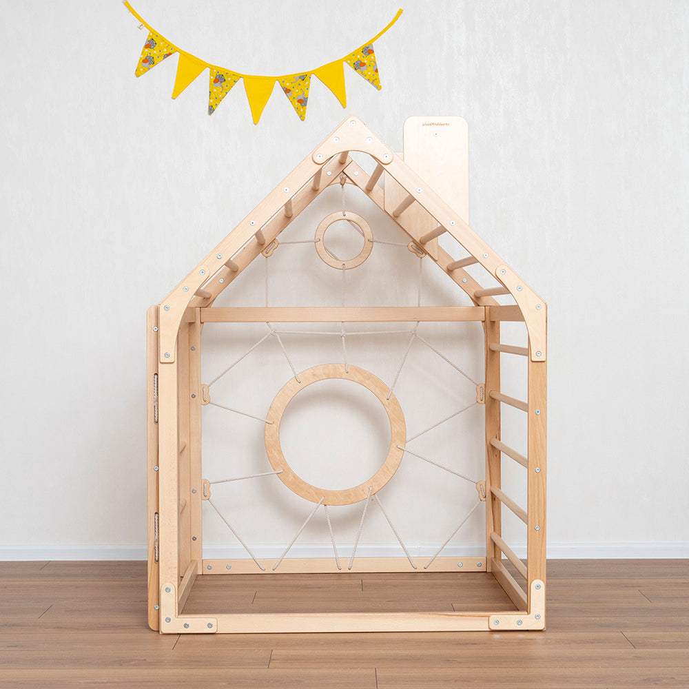 Wood and Heart Eco-Friendly Indoor Wooden Climbing Playhouse