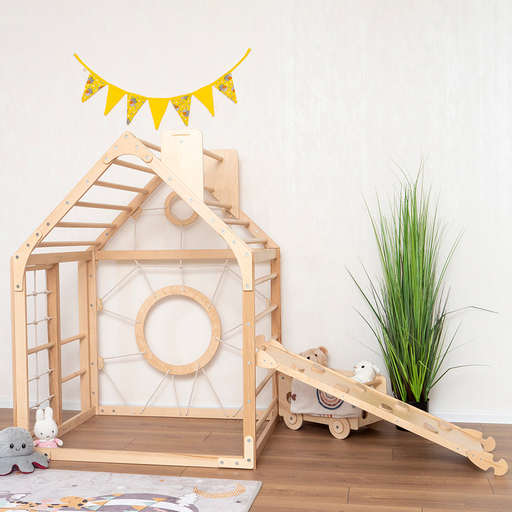 Wood and Heart Eco-Friendly Indoor Wooden Climbing Playhouse