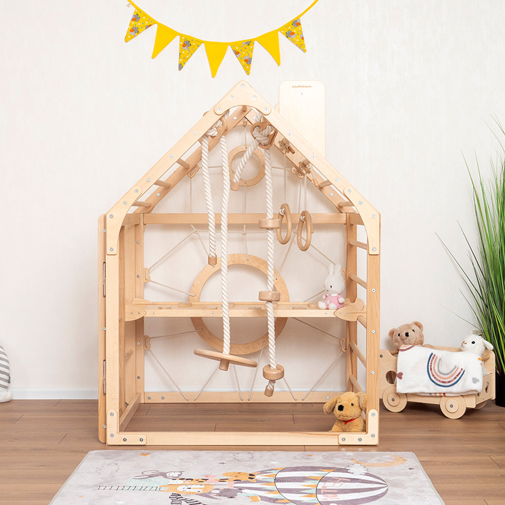 Wood and Heart Eco-Friendly Indoor Wooden Climbing Playhouse