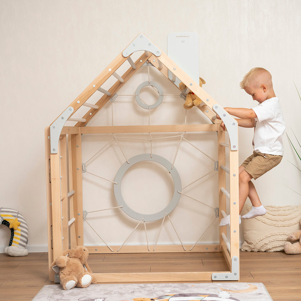 Wood and Heart Eco-Friendly Indoor Wooden Climbing Playhouse