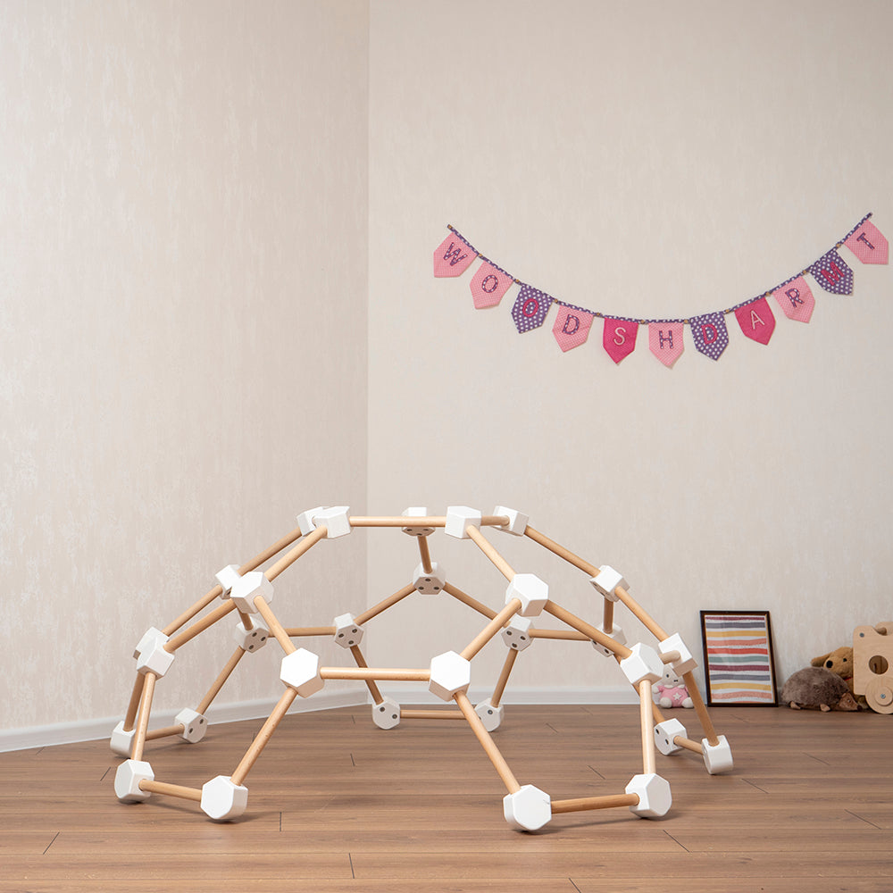 Wood and Hearts Eco-Friendly Natural Wooden Indoor Kids' Climbing Dome