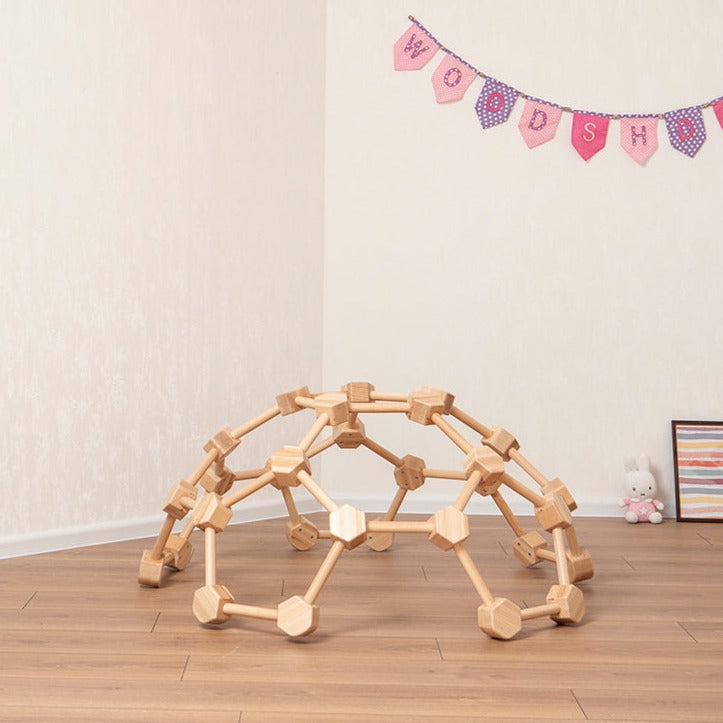 Wood and Hearts Eco-Friendly Natural Wooden Indoor Kids' Climbing Dome