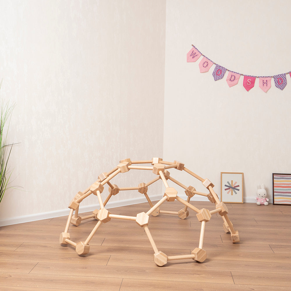 Wood and Hearts Eco-Friendly Natural Wooden Indoor Kids' Climbing Dome