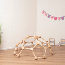 Load image into Gallery viewer, Wood and Hearts Eco-Friendly Natural Wooden Indoor Kids&#39; Climbing Dome
