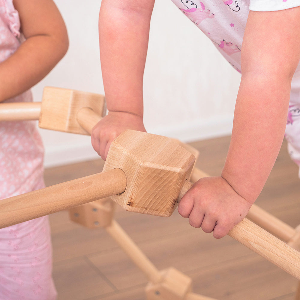 Wood and Hearts Eco-Friendly Natural Wooden Indoor Kids' Climbing Dome