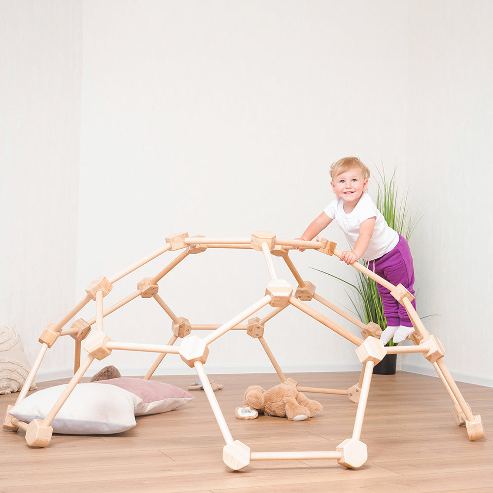 Wood and Hearts Eco-Friendly Natural Wooden Indoor Kids' Climbing Dome