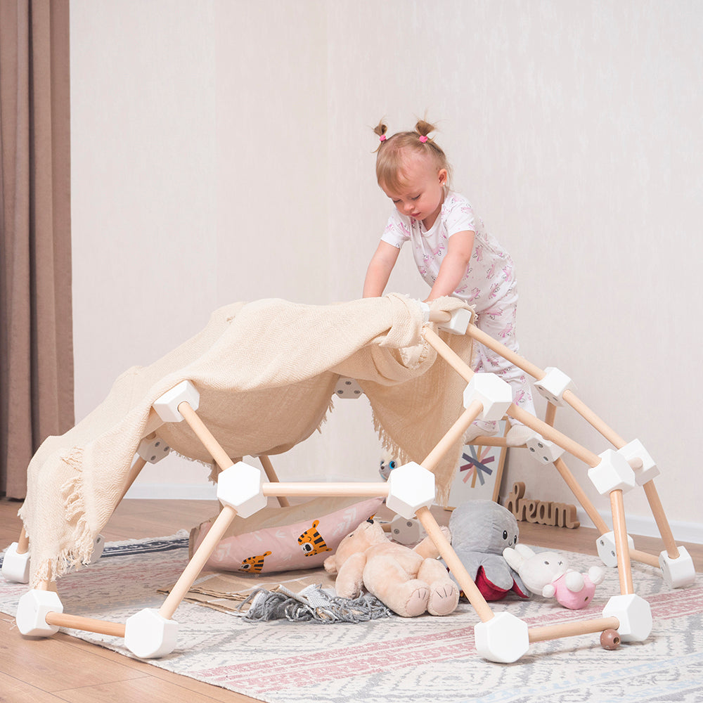 Wood and Hearts Eco-Friendly Natural Wooden Indoor Kids' Climbing Dome