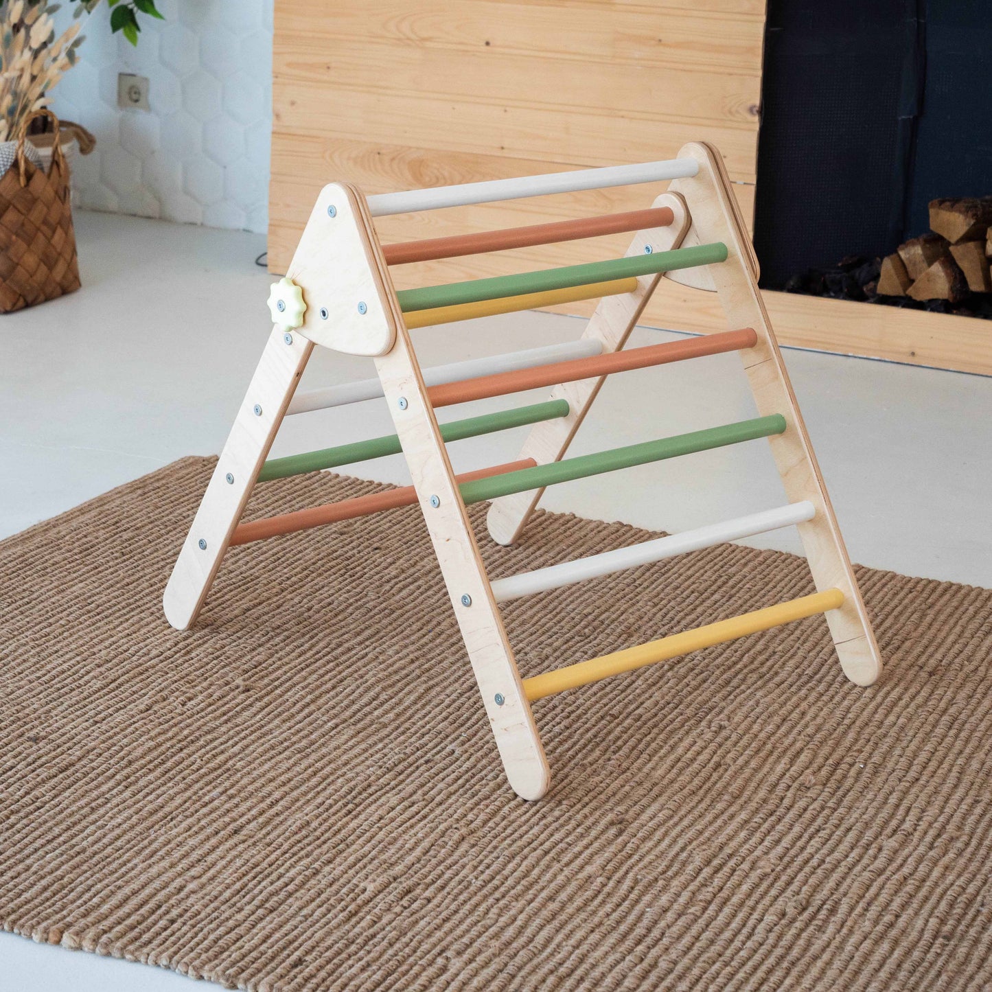 Wood and Hearts Eco-Friendly Wooden Montessori Foldable Pikler Triangle