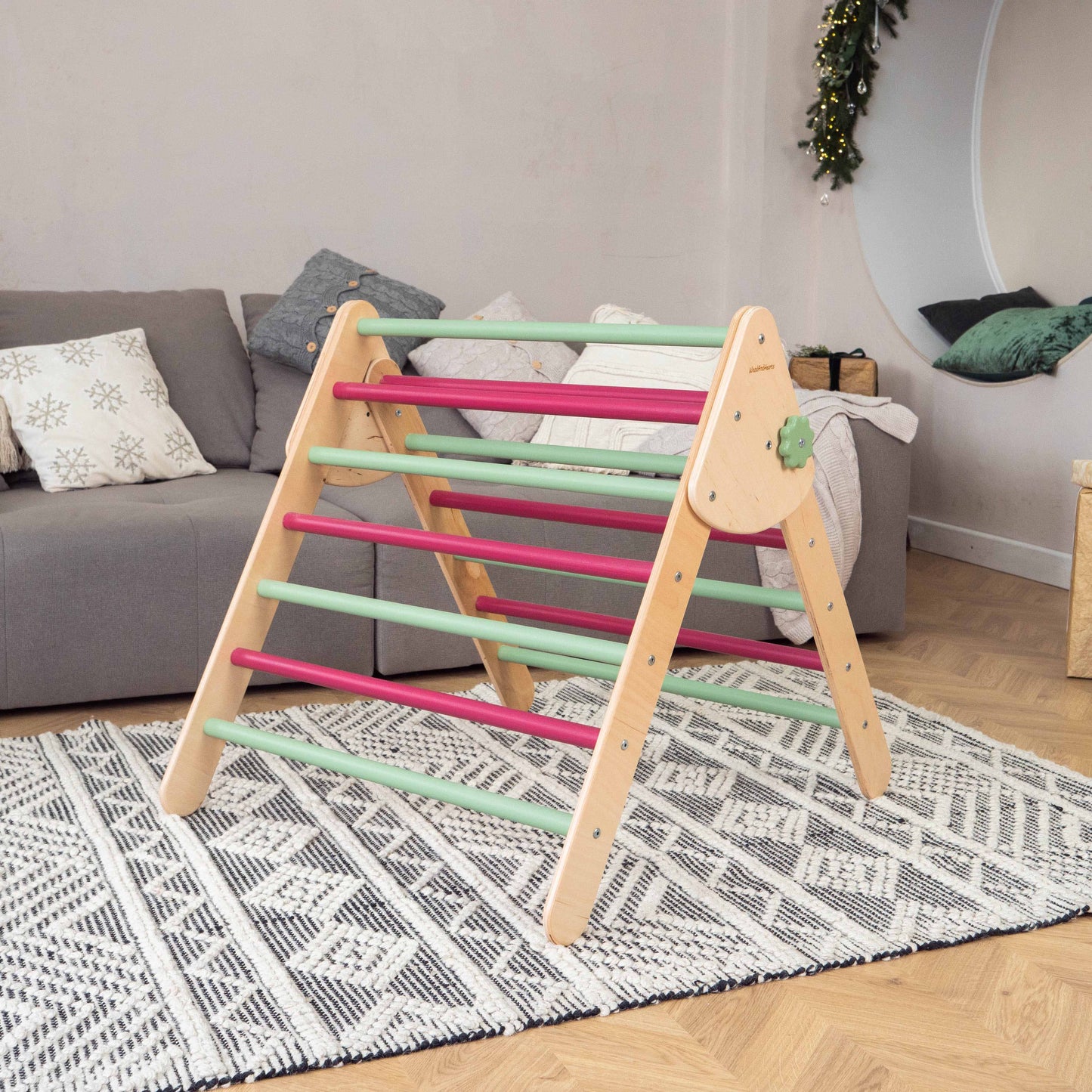 Wood and Hearts Eco-Friendly Wooden Montessori Foldable Pikler Triangle