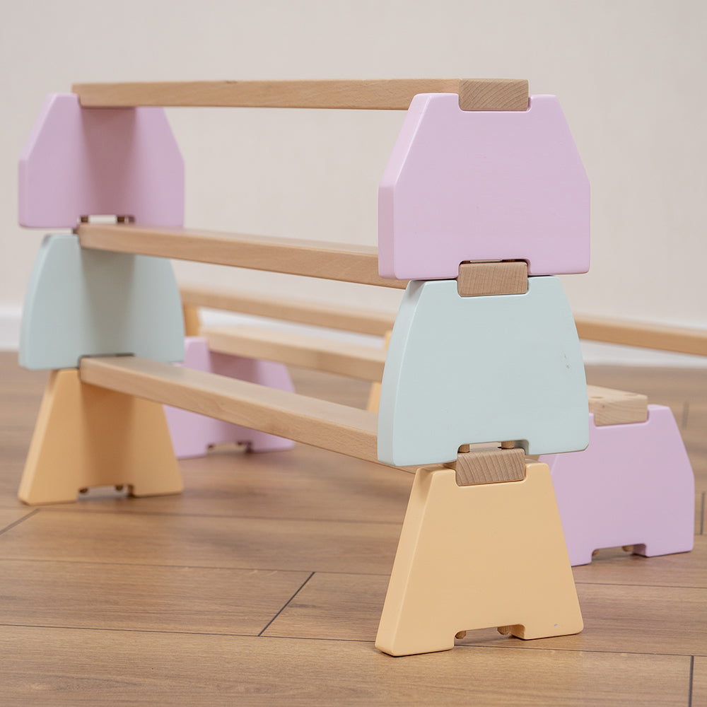 Wood and Hearts Sustainable Wooden Balance Beam Set