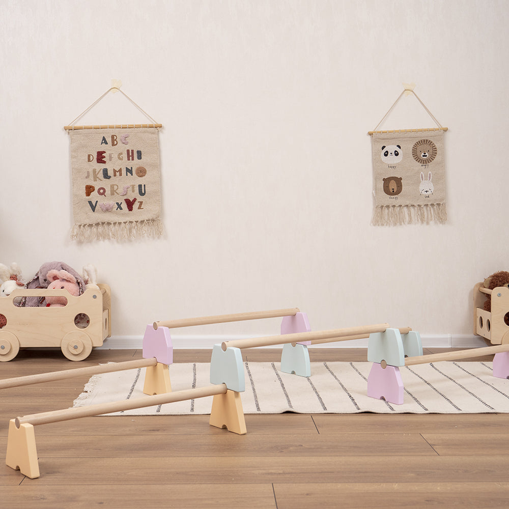 Wood and Hearts Sustainable Wooden Balance Beam Set
