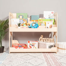 Load image into Gallery viewer, Wood and Hearts &quot;Annie&quot; Eco-Friendly Wooden Montessori Book Display Shelf
