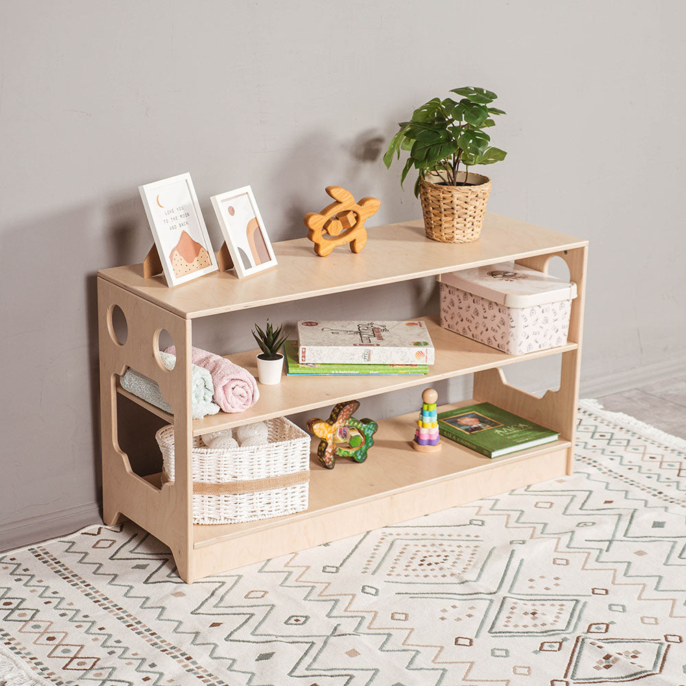 Wood and Hearts Eco-Friendly Wooden Kids' Montessori Shelf
