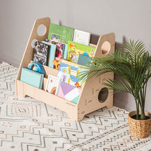 Load image into Gallery viewer, Wood and Hearts Eco-Friendly Wooden Montessori Kids&#39; Bookshelf
