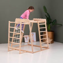 Load image into Gallery viewer, Wood and Hearts Eco-Friendly Natural Wooden Indoor Playground Toddler Jungle Gym
