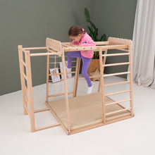 Load image into Gallery viewer, Wood and Hearts Eco-Friendly Natural Wooden Indoor Playground Toddler Jungle Gym
