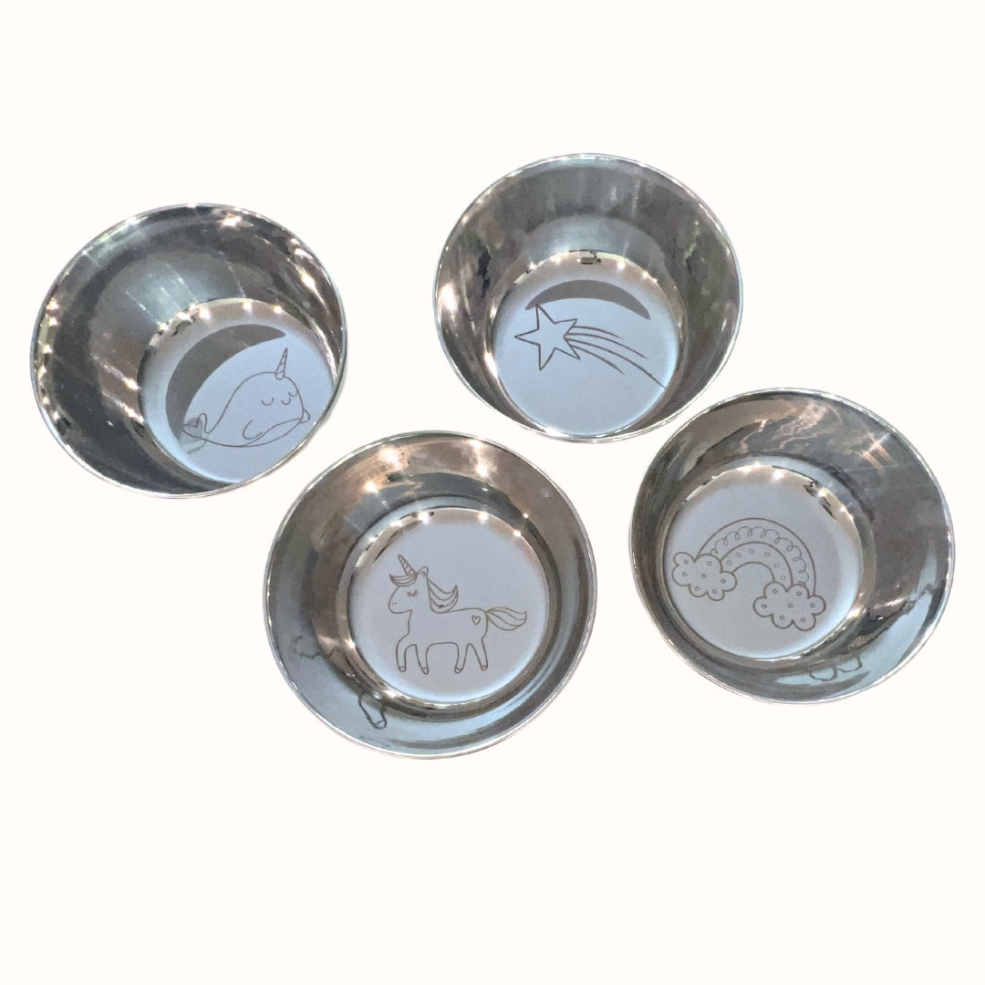 Stainless Steel Plates Set Of 6, 9inch Metal Dinner Dish For