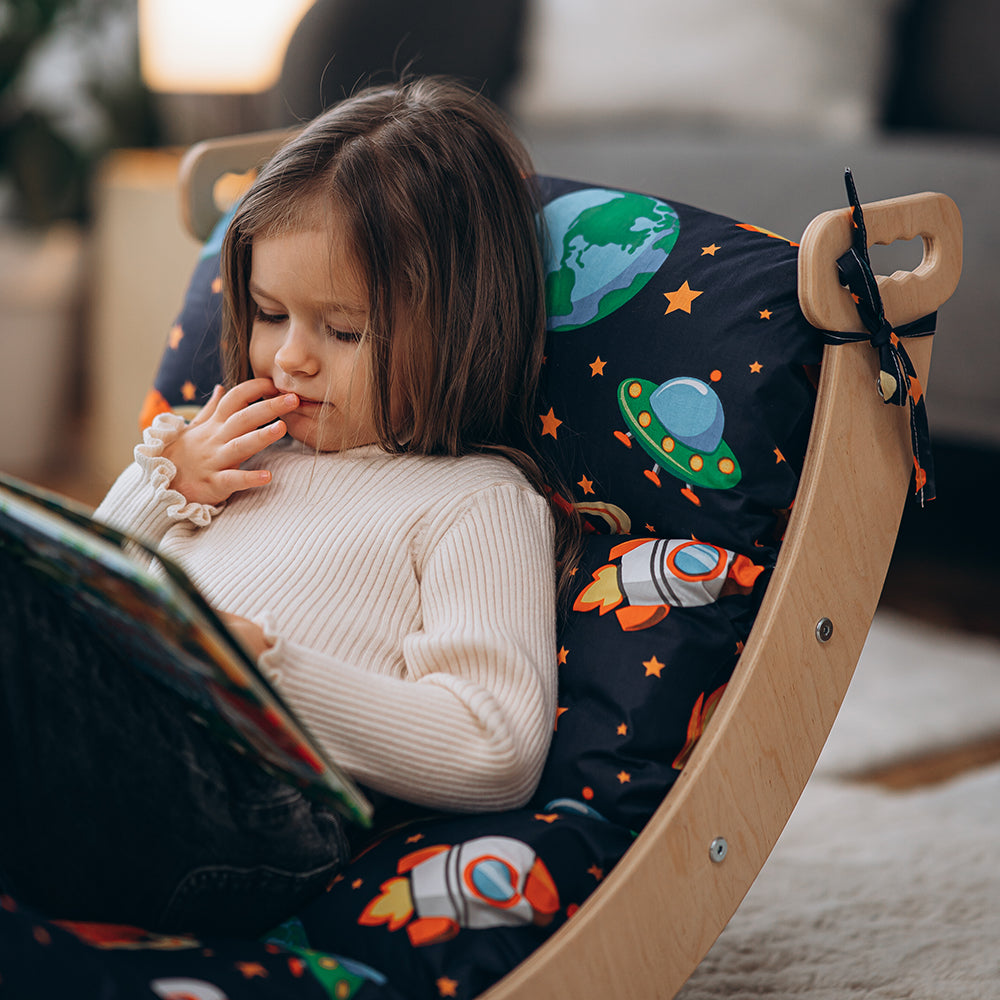 Wood and Hearts Eco-Friendly Wooden Large Montessori Climbing Arch with Cushion or Tent