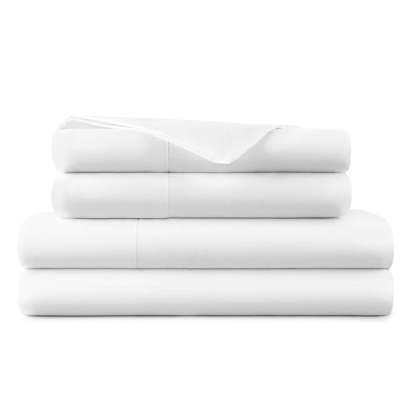 Whisper Organics 270 thread count GOTS certified organic cotton percale sheet set crisp cool breathable deep pocket fitted