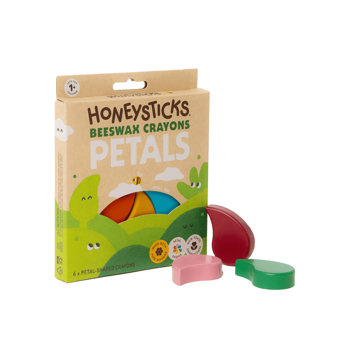 Honeysticks Petals Beeswax Crayons – Flower-Shaped, Non-Toxic, 6 Pack