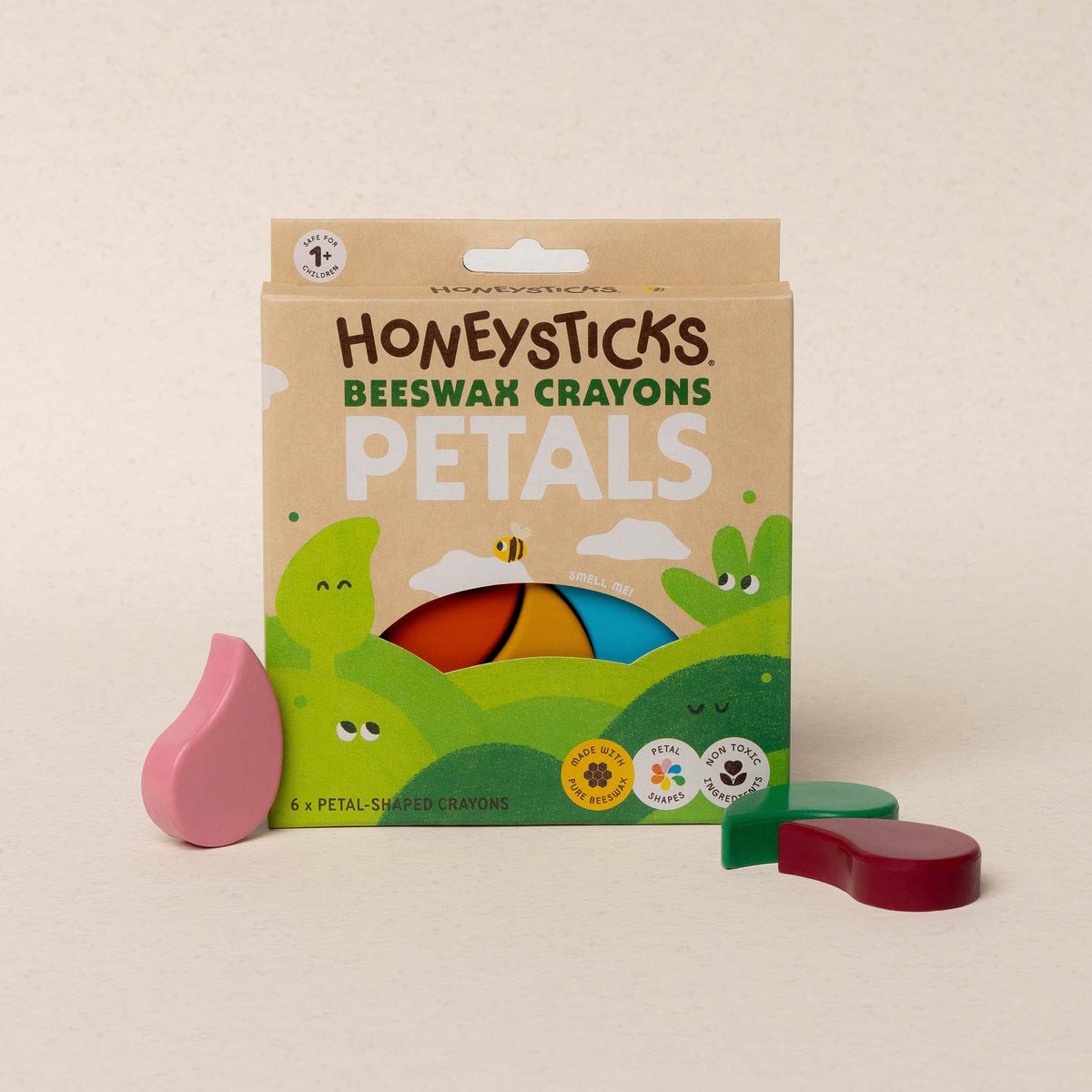 Honeysticks Petals Beeswax Crayons – Flower-Shaped, Non-Toxic, 6 Pack