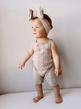 Load image into Gallery viewer, Luna + Luca Pointelle Organic Cotton Neutral Baby Girl Romper - Heather Beige
