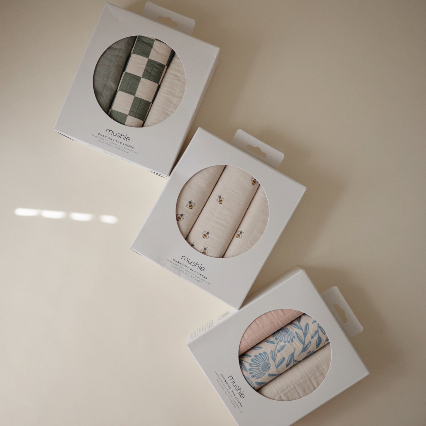 Mushie Organic Cotton Muslin Changing Pad Liners