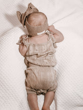 Load image into Gallery viewer, Luna + Luca Pointelle Organic Cotton Neutral Baby Girl Romper - Heather Beige
