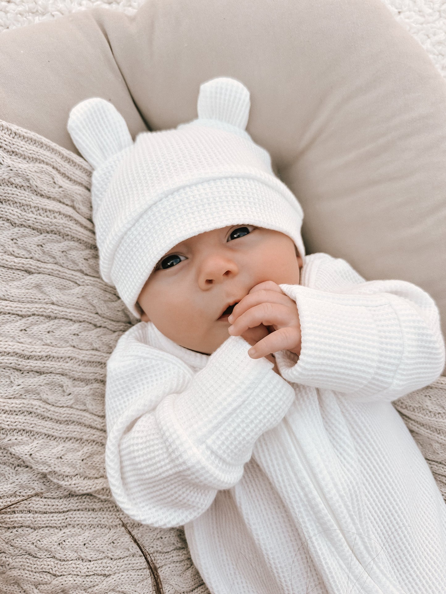 Luna + Luca Bear Waffle Set - White