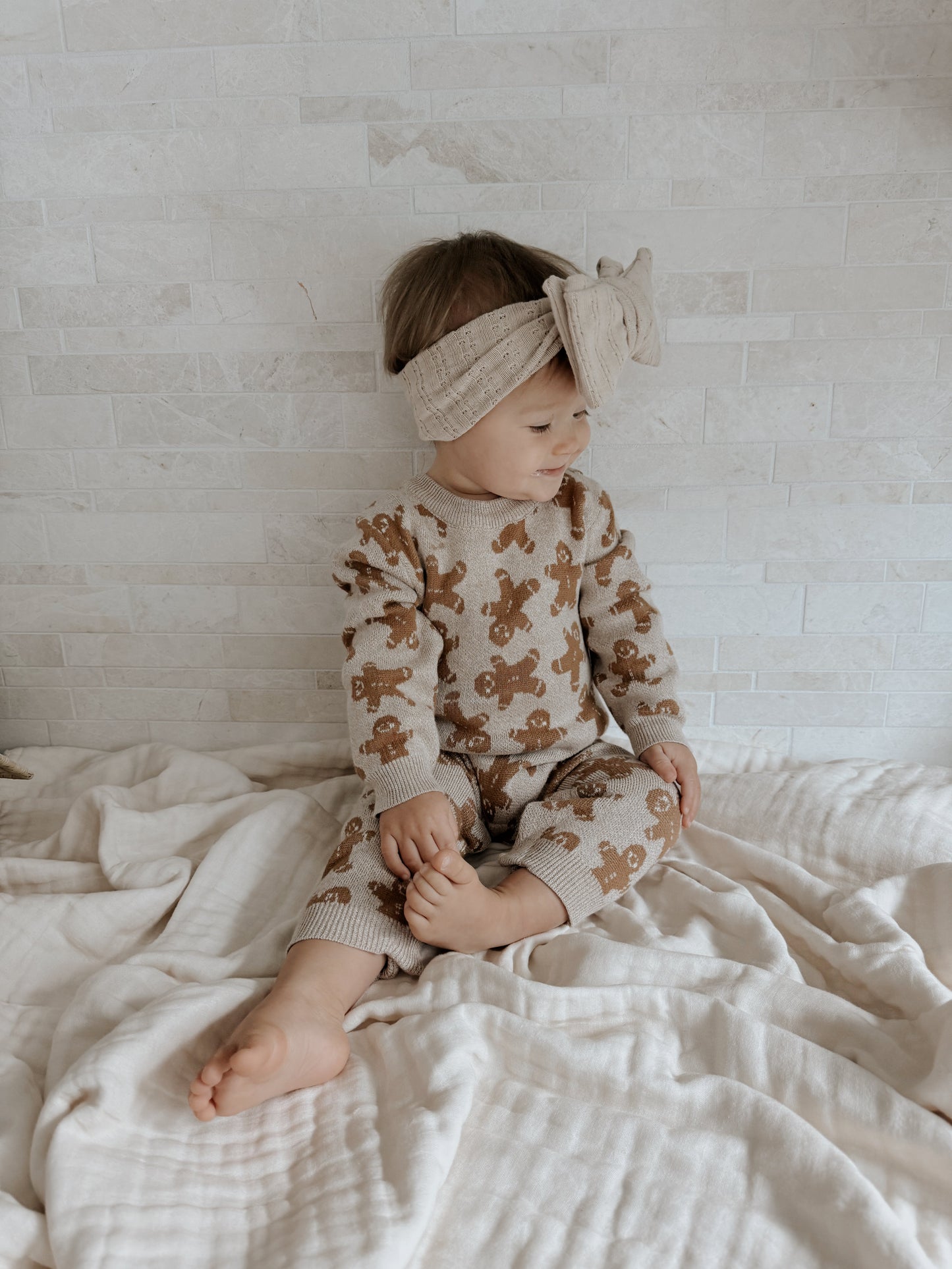 Luna + Luca Organic Cotton Gingerbread Baby Jumpsuit