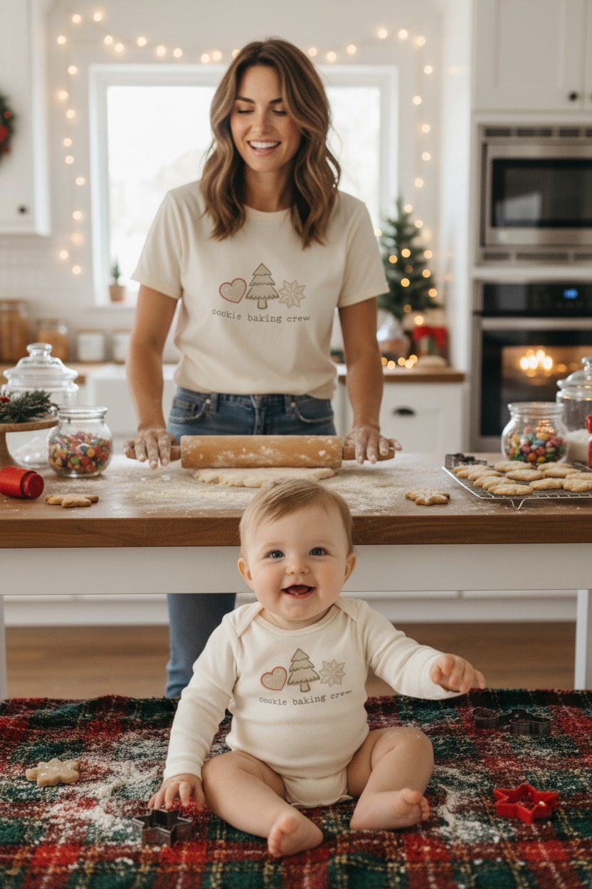 Cookie Baking Crew Organic Cotton Baby Bodysuit – Long Sleeve, 0–24M