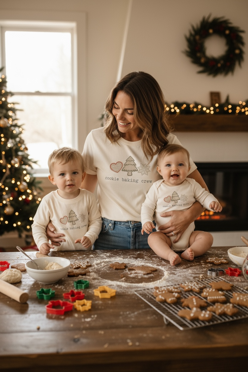 Cookie Baking Crew Organic Cotton Baby Bodysuit – Long Sleeve, 0–24M