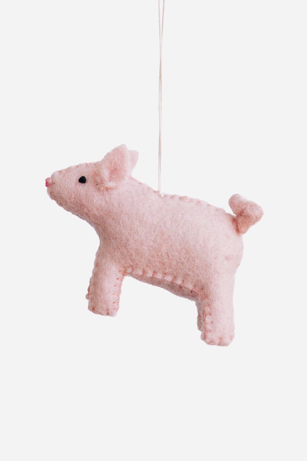 Pig Ornament – Handmade Wool Felt Holiday Decor