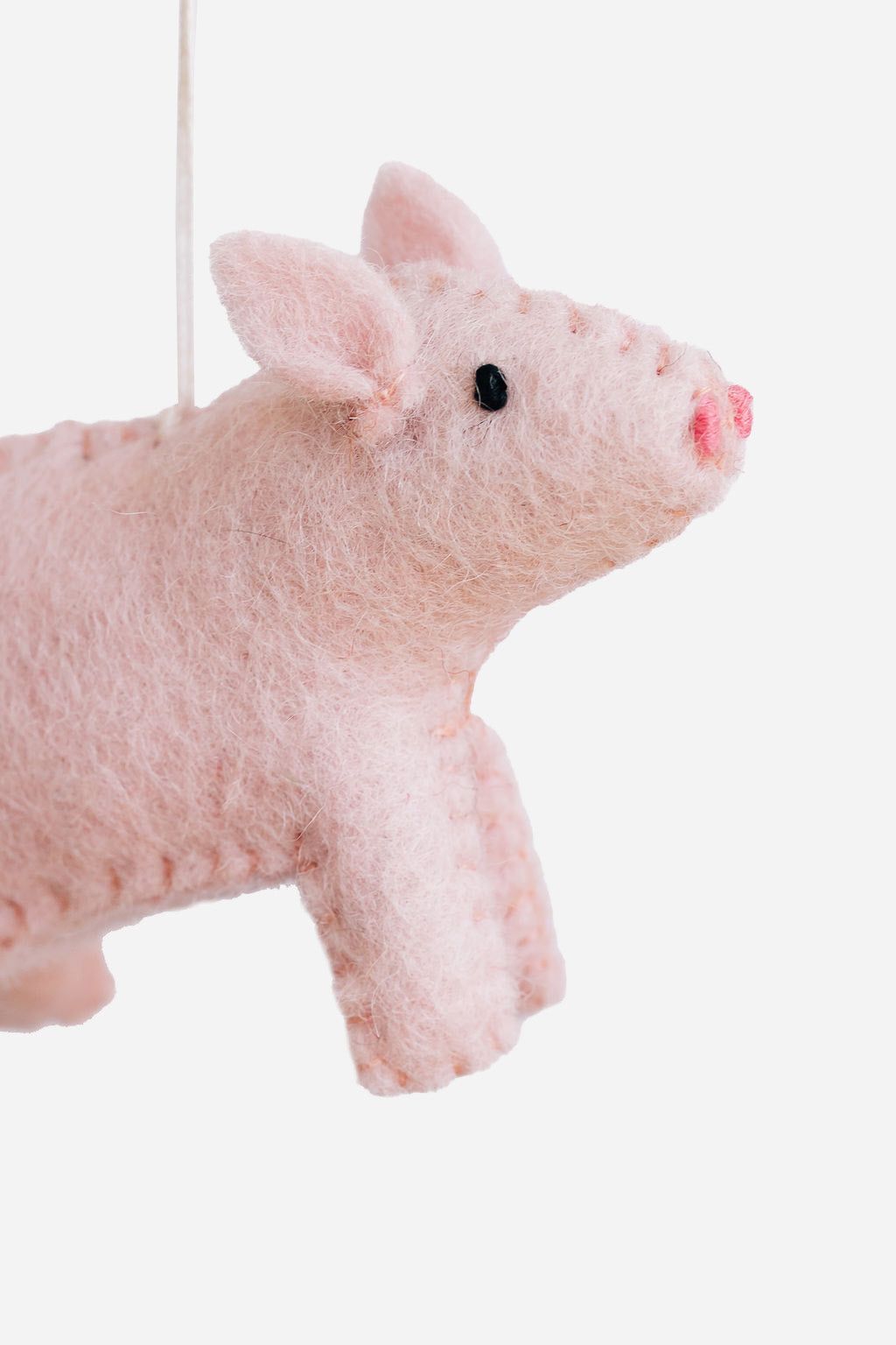 Pig Ornament – Handmade Wool Felt Holiday Decor