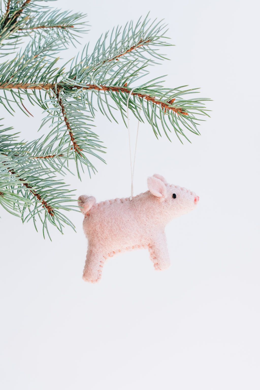 Pig Ornament – Handmade Wool Felt Holiday Decor
