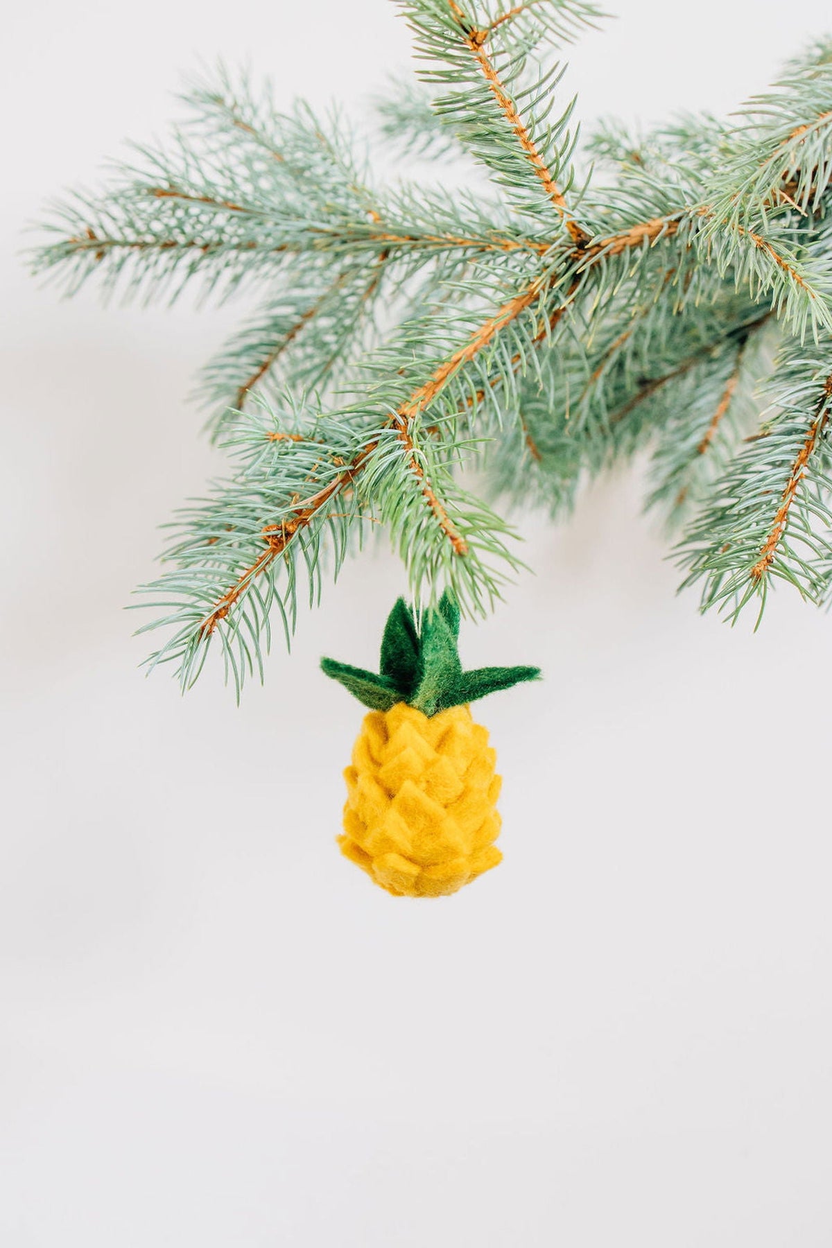 Pineapple Ornament – Handmade Wool Felt Holiday Decor