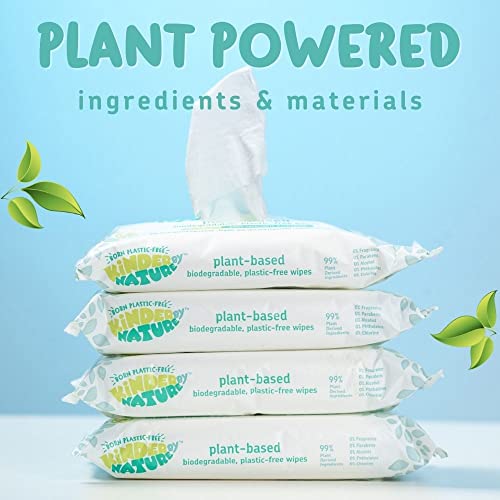 Kinder by Nature Plant-Based Biodegradable Baby Wipes with Organic Aloe & Chamomile – 672 Count (12 Packs)
