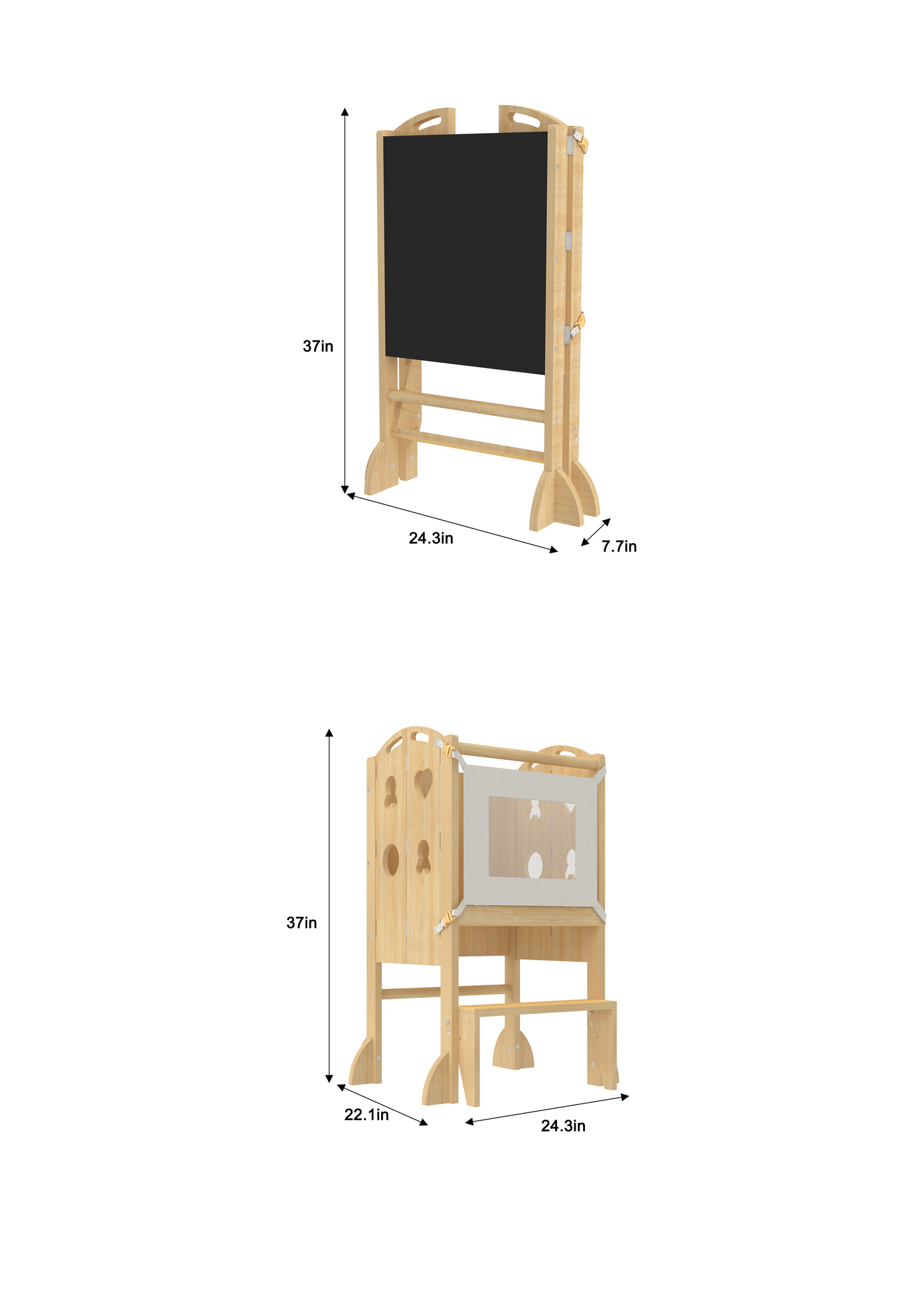 Plum - 3 in 1 Foldable Kitchen Tower, Step Stool and Chalkboard