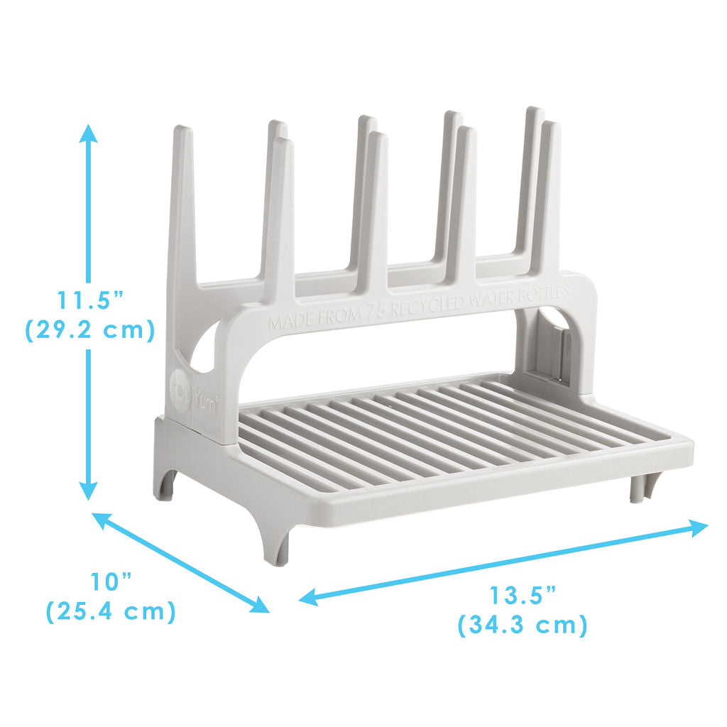 PopYum Space-Saving Baby Bottle Drying Rack – Seattle Gray, Made from Recycled Bottles
