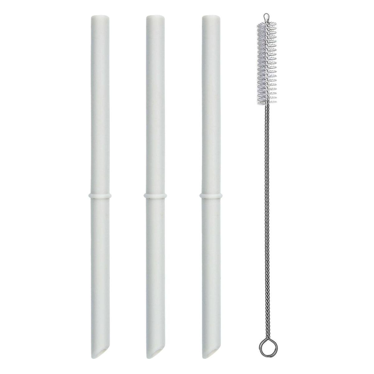 PopYum Replacement Silicone Straws for 9oz Kids' Cups, 3-Pack with Cleaning Brush – Seattle Grey