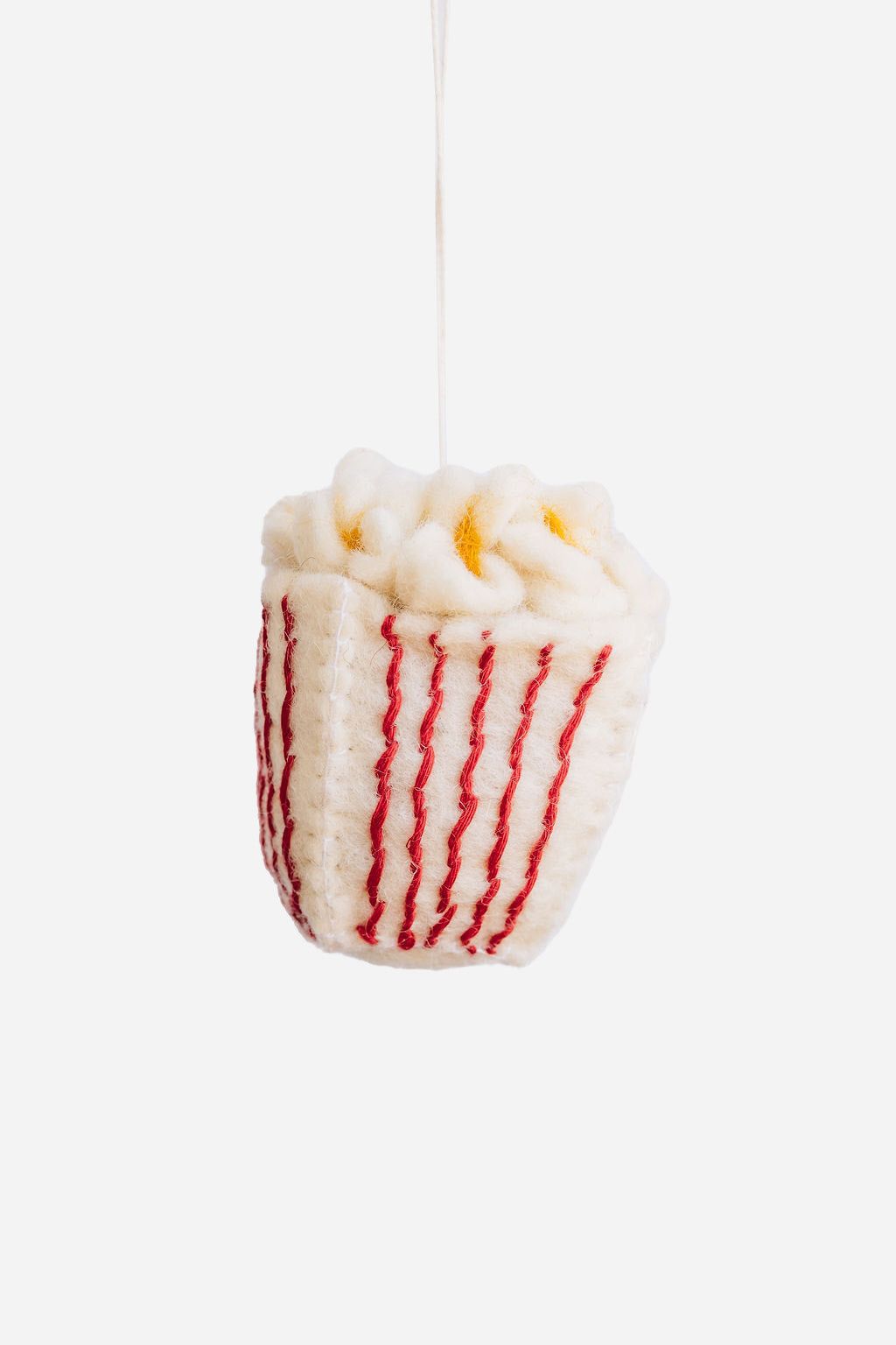 Popcorn Ornament – Handmade Wool Felt Holiday Decor