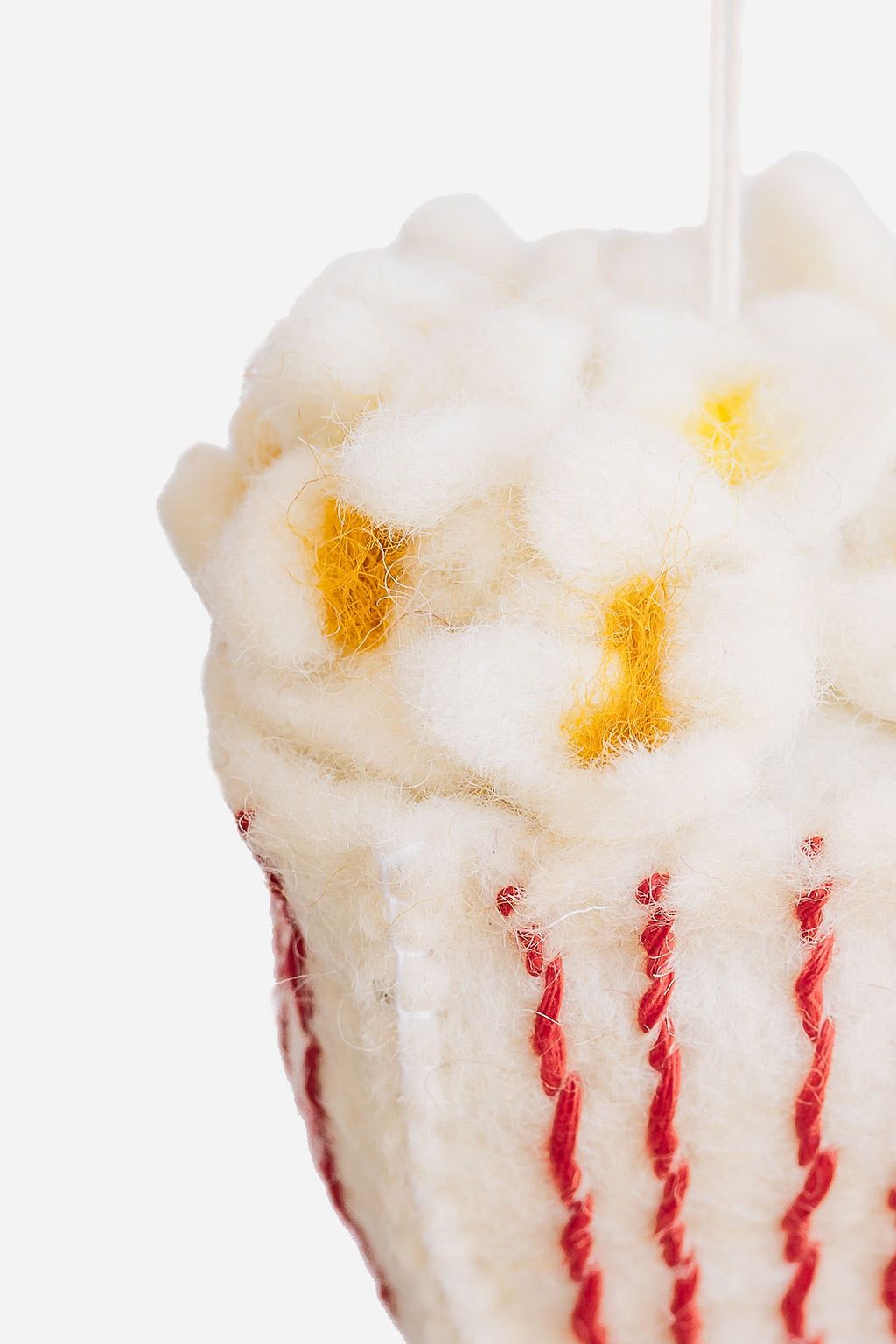 Popcorn Ornament – Handmade Wool Felt Holiday Decor