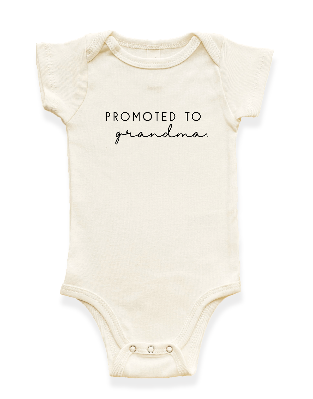 Promoted to Grandma Organic Cotton Baby Bodysuit – Short Sleeve, 0–18M