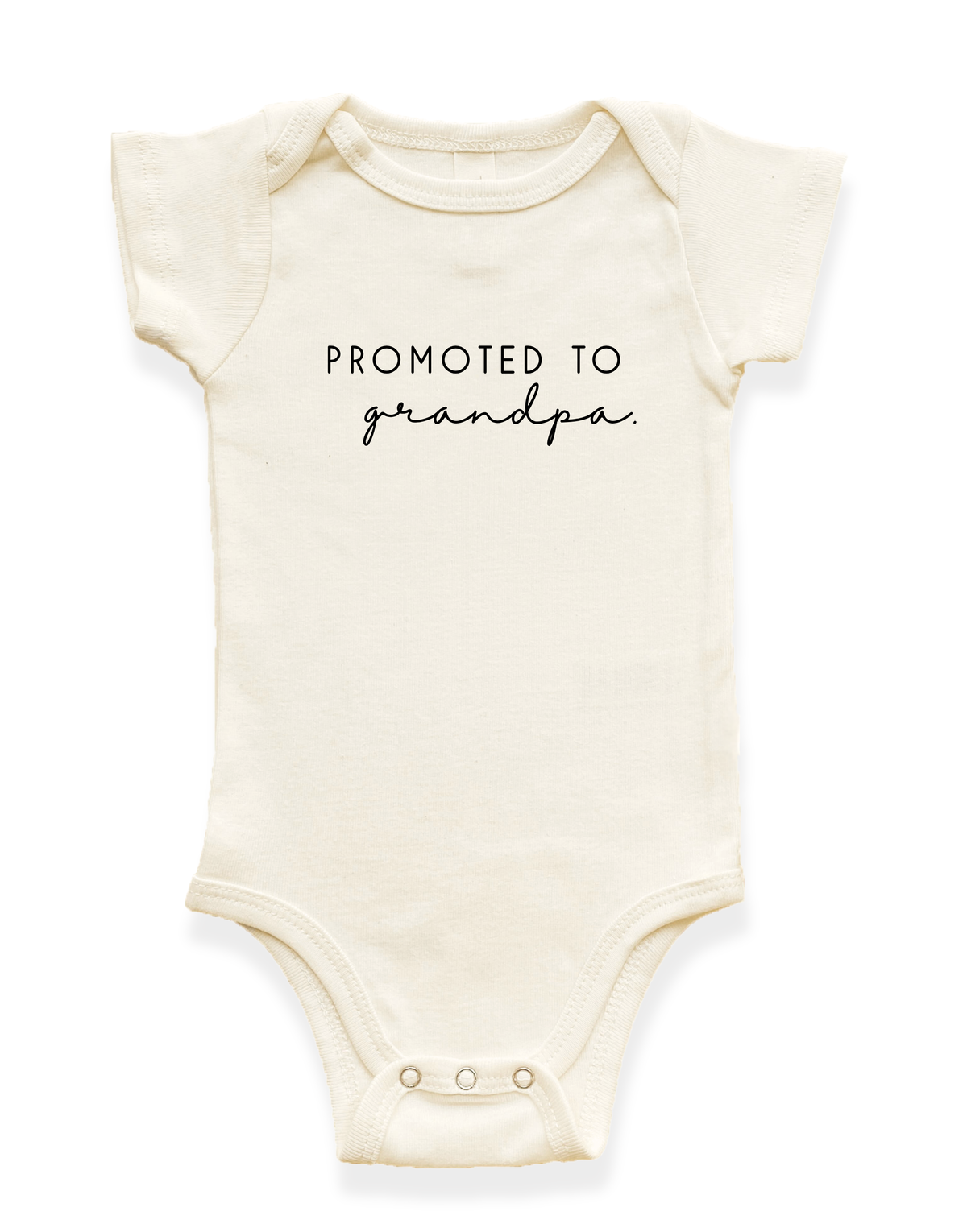 Promoted to Grandpa Organic Cotton Baby Bodysuit – Short Sleeve, 0–18M