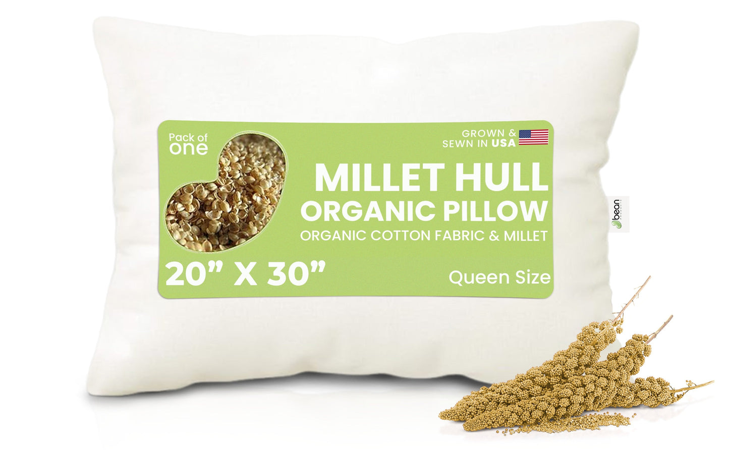 Millet Hull Pillow - Sleeping head bed pillow - Organic - Natural WheatDreamz