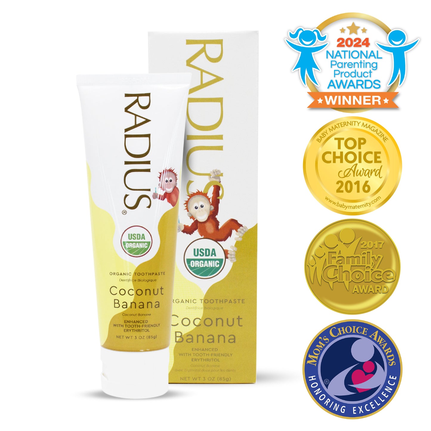 RADIUS Kids USDA Organic Coconut Banana Toothpaste